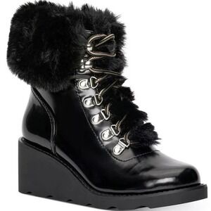 INC INTERNATIONAL CONCEPTS HANNIA WEDGE BOOTIES‎ IN BLACK NWOB WOMEN'S SIZE 10